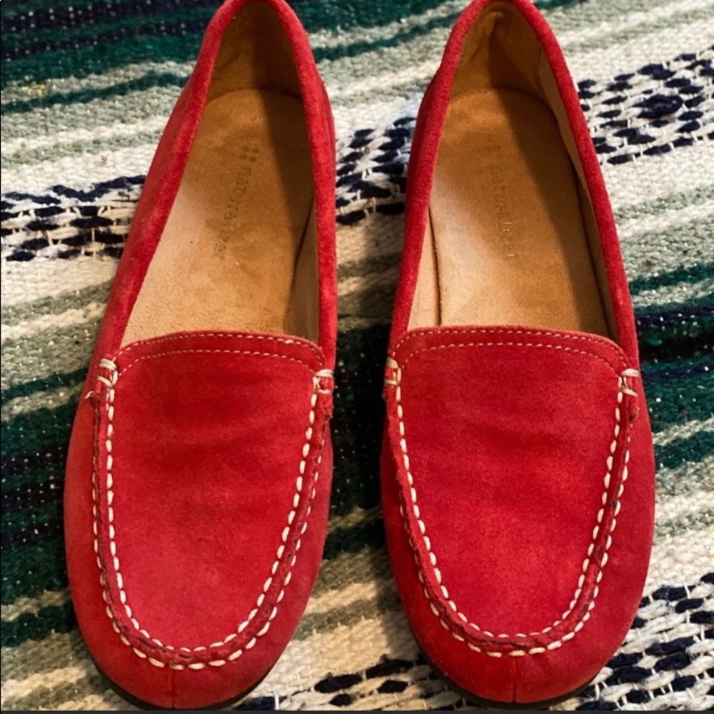 Naturalizer Red Leather Loafers